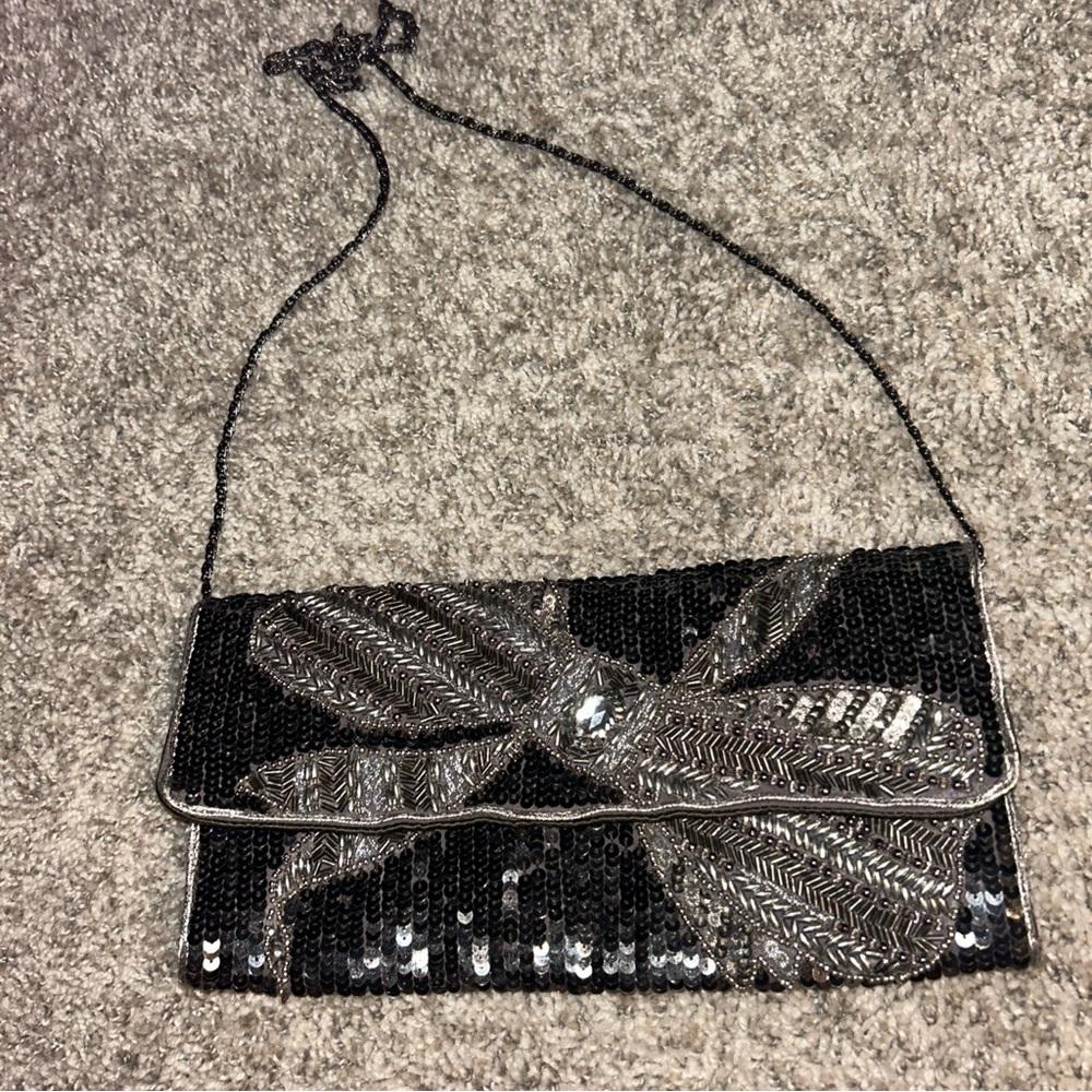 Women’s Sequin Purse/clutch gray and silver